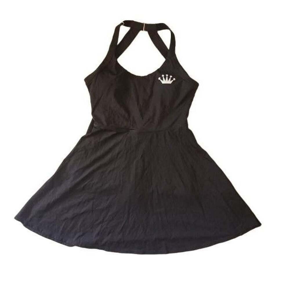 Small Halara Crossback Tennis Dress with built-in shorts - Black